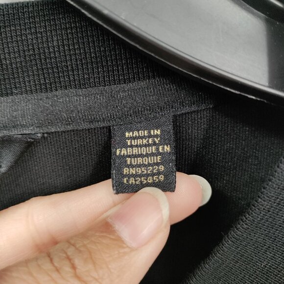 Ted Baker Crewneck Graphic Front Logo Boxy Pullover Sweater Top Large Men Black - Picture 4 of 8